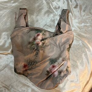 House of CB Floral Crop Top - Pink and Cream